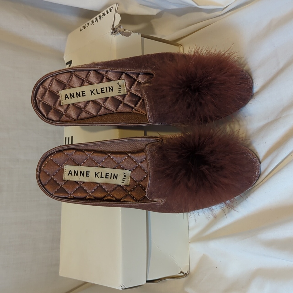 Anne Klein Womens ELIANNA Purple Slip On Mules Shoes 5.5 Medium